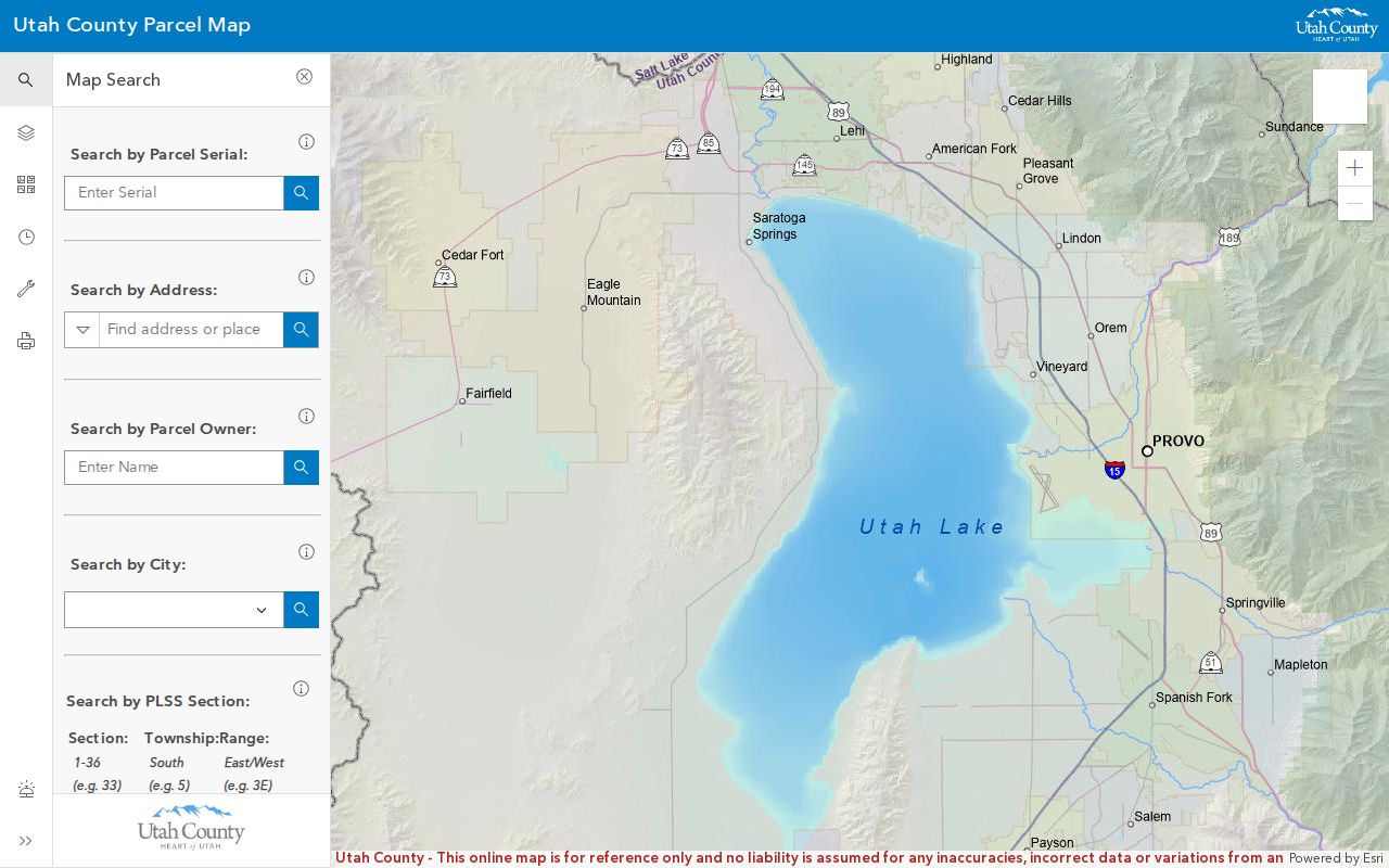 Orem people search using the Utah County parcel map