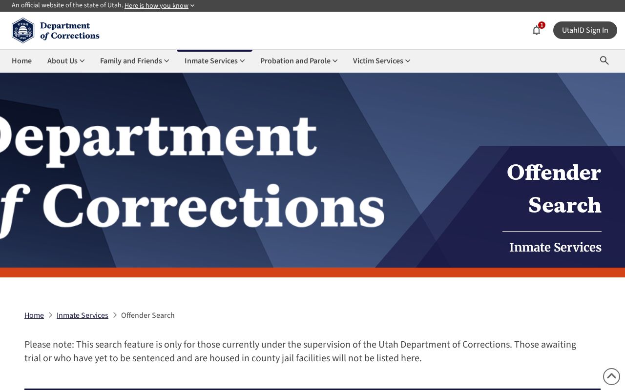 Orem people search using Utah correctional records