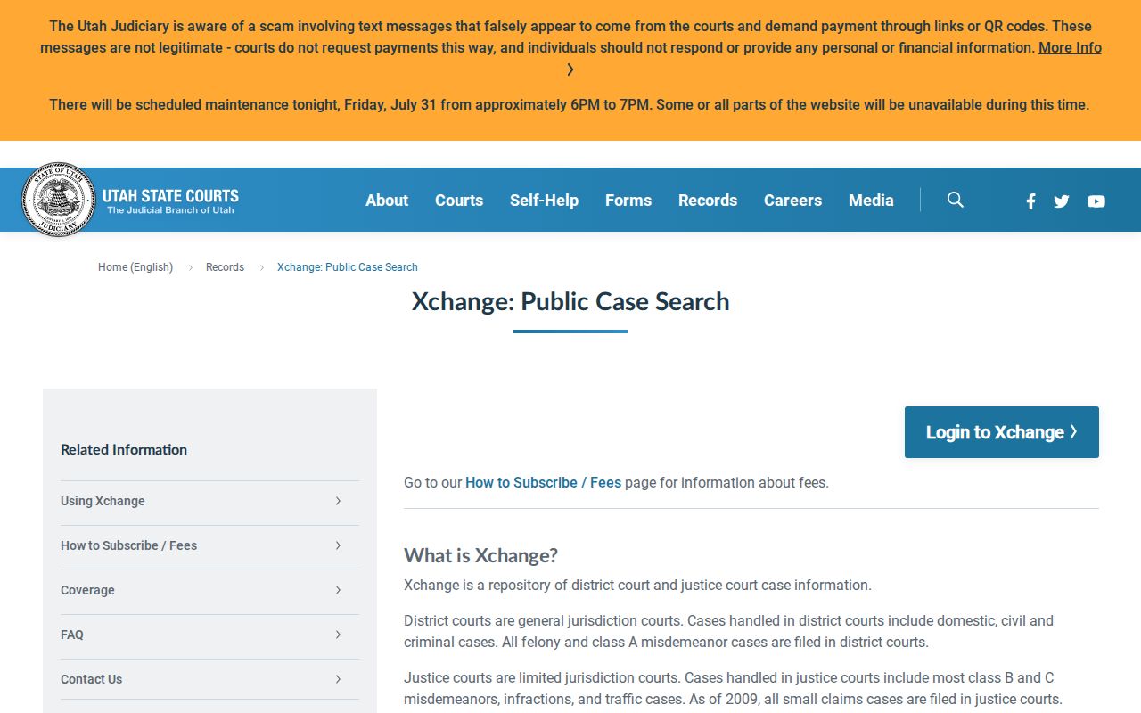 Orem people search through Utah Xchange court records